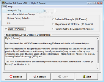 Sanitize Disk Space screenshot 3