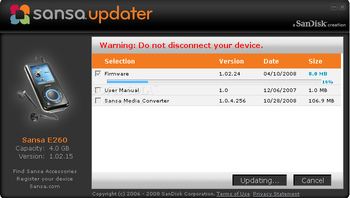 Sansa Firmware Updater screenshot 3
