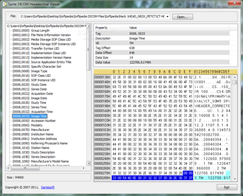 Sante DICOM Hexadecimal Viewer screenshot