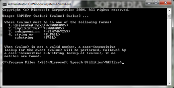 SAPIErr screenshot