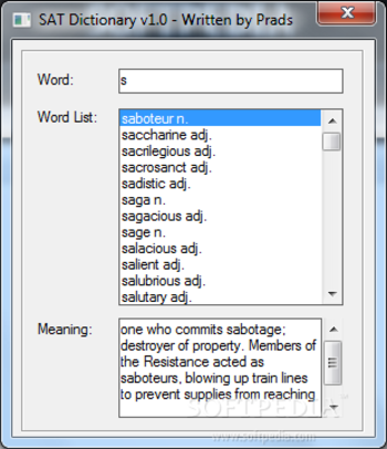 SAT Dictionary screenshot