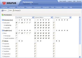 Saurus CMS screenshot 3
