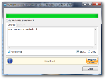 Save Addresses to Contact Folder screenshot 3
