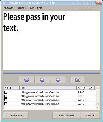 Save Flash screenshot 2