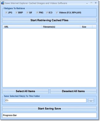 Save Internet Explorer Cached Images and Videos Software screenshot