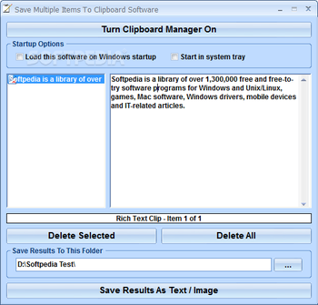 Save Multiple Items To Clipboard Software screenshot