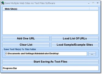 Save Multiple Web Sites As Text Files Software screenshot