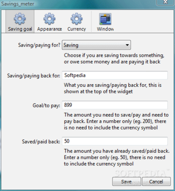Savings meter screenshot 2