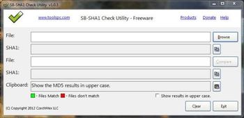SB-SHA1 Calculator screenshot