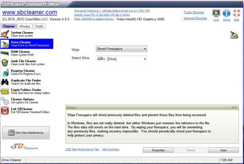 SBCleaner Standard Edition screenshot 2