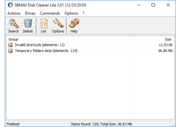 SBMAV Disk Cleaner Lite screenshot
