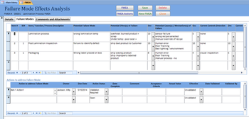 SBS FMEA Database screenshot