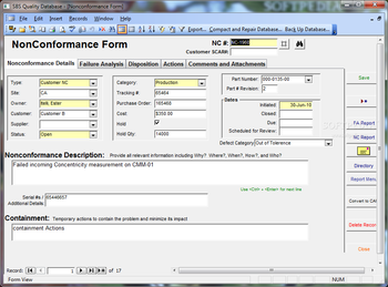 SBS Quality Database screenshot 3