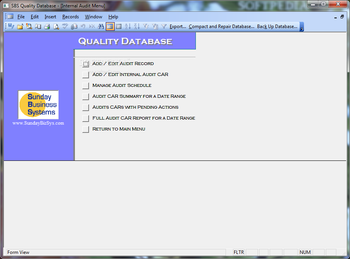 SBS Quality Database screenshot 6