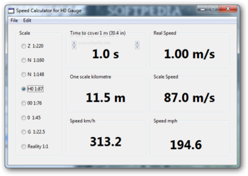 Scale Speed Calculator screenshot