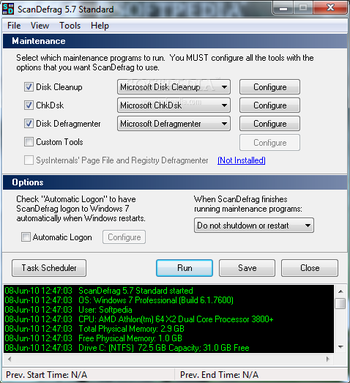 ScanDefrag screenshot