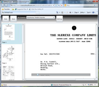 ScanWorks WebScan screenshot