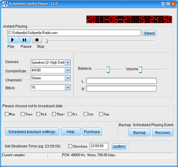 Scheduled Audio Player screenshot
