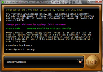 Schizophrenia Chat Room screenshot
