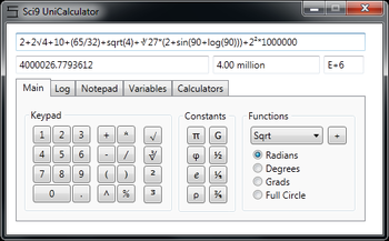 Sci9 UniCalculator screenshot