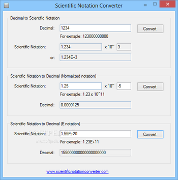Scientific Notation Converter screenshot
