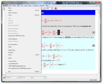 Scientific WorkPlace screenshot 2