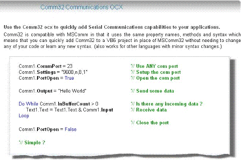 SComm32 Communications OCX screenshot