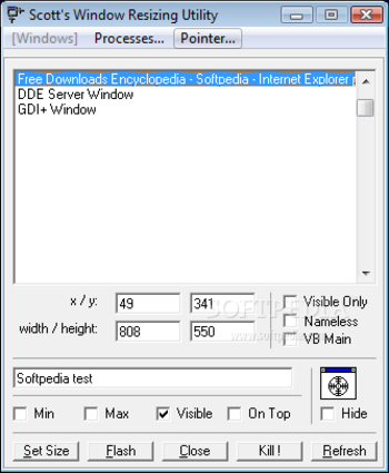 Scott's Window Resizing Utility screenshot