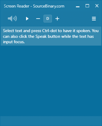 Screen Reader screenshot