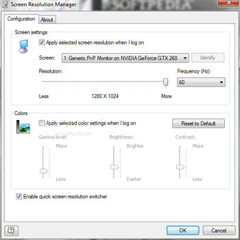 Screen Resolution Manager screenshot