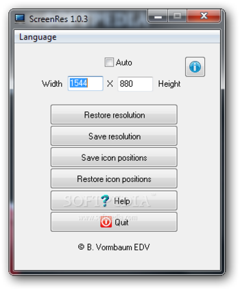 ScreenRes screenshot