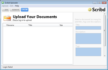 Scribd Uploader screenshot