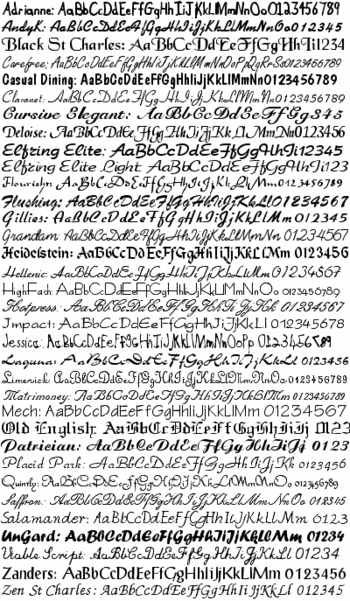 Script and Calligraphy Fonts screenshot