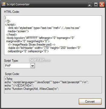 Script Converter screenshot
