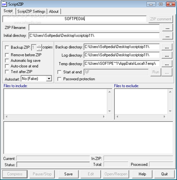 ScriptZIP screenshot