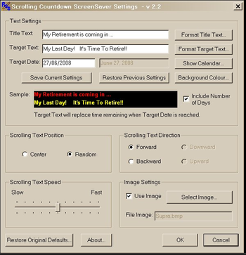 Scrolling Countdown ScreenSaver screenshot 2