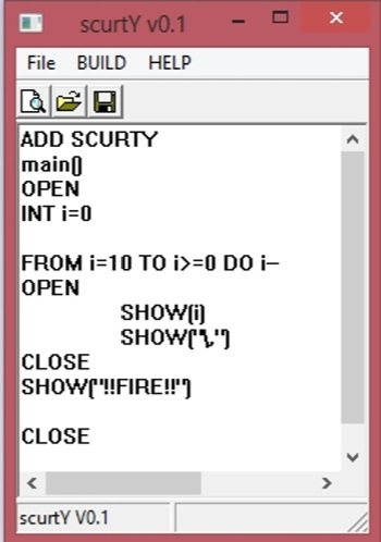 scurtY IDE screenshot 2