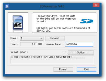 SDFormatter screenshot
