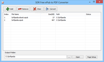 SDR Free ePub to PDF Converter screenshot