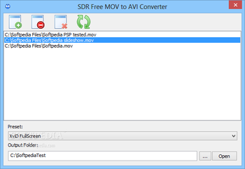 SDR Free MOV to AVI Converter screenshot