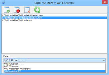 SDR Free MOV to AVI Converter screenshot 2
