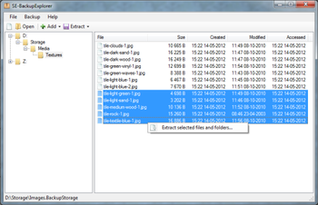 SE-BackupExplorer screenshot