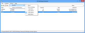 SE-BirthdaysCalendar screenshot 3