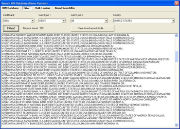 Search BIN Database screenshot