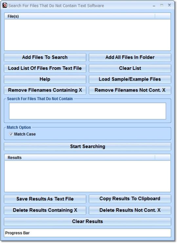 Search For Files That Do Not Contain Text Software screenshot