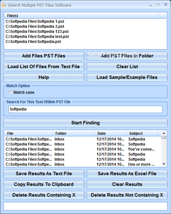 Search Multiple PST Files Software screenshot