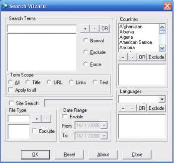 Search Wizard screenshot