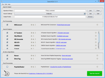 SearchGUI screenshot