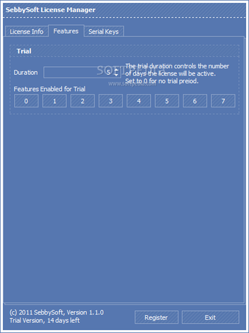 SebbySoft License Manager screenshot 2
