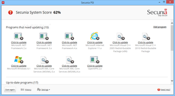 Secunia Personal Software Inspector screenshot